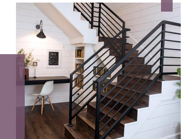 Перила для лестницы в доме в Нурлате от 7560 руб. — ПРОЛЁТ-Нрт