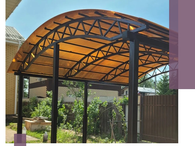 Изготовление навесов под ключ в Нурлате из качественных материалов