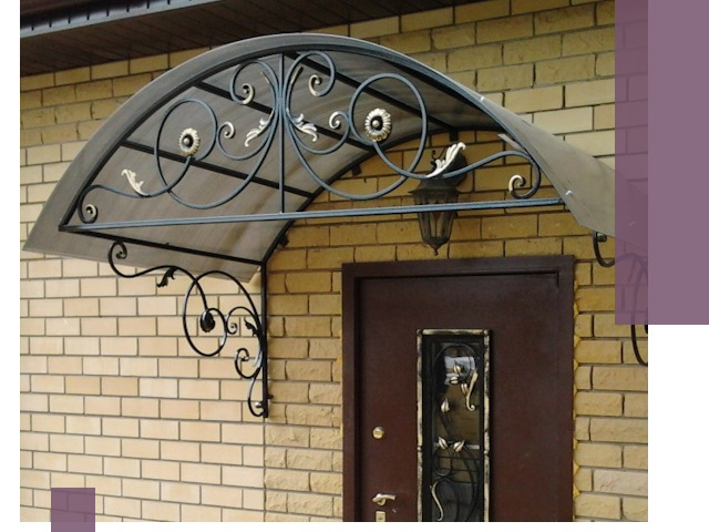 Изготовление козырьков из металла под ключ в Нурлате