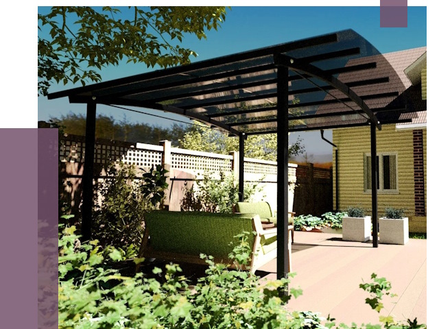 Навесы для террасы в Нурлате от 13294 руб. под ключ | ПРОЛЁТ-Нрт