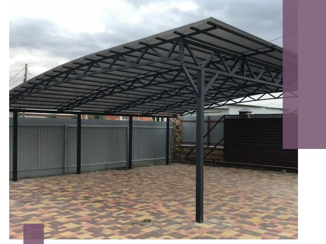 Металлические навесы под ключ в Нурлате — изготовление и монтаж