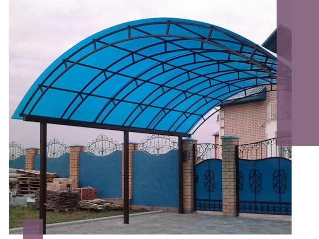 Арочные навесы под ключ в Нурлате — изготовление и монтаж