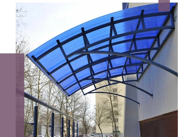 Козырьки из поликарбоната в Нурлате от 4379 руб. под ключ | ПРОЛЁТ-Нрт