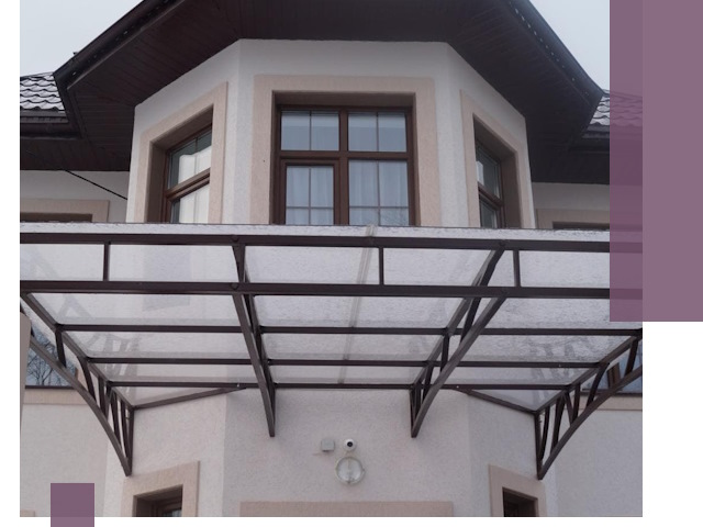 Козырьки из поликарбоната под ключ в Нурлате