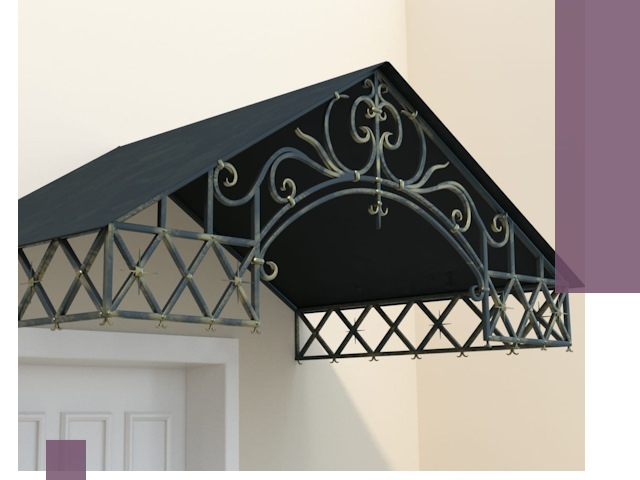 Двускатные металлические козырьки под ключ в Нурлате