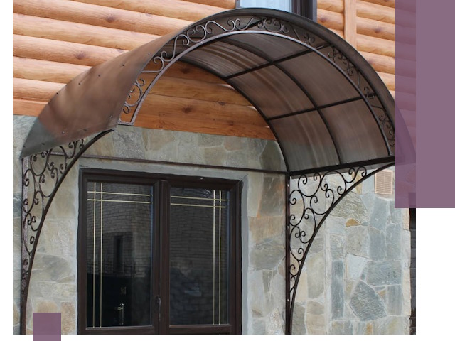 Арочные козырьки под ключ в Нурлате: изготовление и монтаж